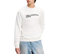 Jeans Karl Lagerfeld Uomo Felpa Con Logo Essenziale Vestibilità Regolare, Bianco, XL