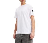 KARL LAGERFELD JEANS Regular Rubber Patch Tee T-Shirt con Toppa in Gomma A Maniche Corte, vestibilità Regolare, Bianco, L Mens