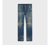 Jeans Kurt CELINE 1200 $ distrutti - denim lavaggio marmo blu a vita media