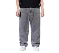Jeans larghi a gamba larga taglie forti: jeans dritti per uomo U Classic Basic Denim Jeans Classic Fit Jeans larghi per me Jeans hip hop Streetwear Jeans rilassati - Jeans per uomo Uk Baggy, Grigio, M