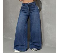 Jeans larghi blu casual versatili da donna per uso quotidiano, con tasche e bottoni, adatti per l'estate, per il tempo libero e gli spostamenti quotidiani Tall XS,Tall S,Tall M,Tall L,Tall XLColore un