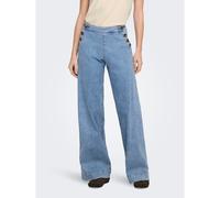 Jeans larghi, vita alta Blu 46 (IT) - W32 L32 (US) Tinta unita