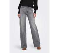 Jeans larghi, vita alta Grigio XS / L32 Tinta unita