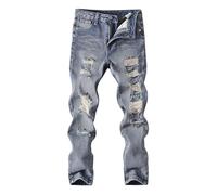 Jeans Lunghi per Bambini Pantaloni in Denim Dritti Rilassati Gamba Dritta Loose Fit Cargo Ragazzi a Larga Strappati Vita Elasticizzata Y2K Hip Hop Moda Casual Streetwear Nuovi alla