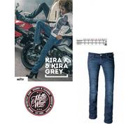 JEANS MOTO MOTTO DONNA LADY KIRA BLU FIBRA PROTEZIONI OMOLOGATE TG XS (40)