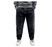 Jeans oversize - Jeans da uomo, elasticizzati, a vita alta, elasticizzati, dritti, in denim, per il tempo libero, pantaloni cargo, b, 8XL