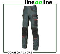 Jeans pantaloni da lavoro U Power Platinum Button multitasche porta ginocchiere
