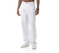 Jeans - Pantaloni in denim dal taglio dritto con stile a 5 tasche - Jeans classici Straight Fit per tempo libero e streetwear, bianco, 50 IT (36W/32L)