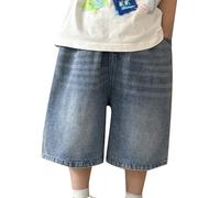 Jeans Ragazzo Bambino Dritto Baggy Pantaloni Comodi Tinta Skinny Moda Ragazzi Strappato Denim Lavato Largo Comodo Casual da Cowboy a Gamba