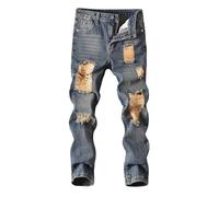 Jeans Ragazzo Bambino Dritto Pantaloni in Denim retrò Comodi Tinta Baggy con Elastico Vita Vintage Loose Fit Casual Oversize Classici da Cowboy a Gamba