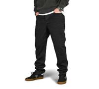 Jeans Regular Dritti A Vita Tapered - Nero Lavato
