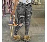 Jeans skinny eleganti e casual da donna, con tasche, stile giovane e sexy, strappati, adatti per il tempo libero e gli spostamenti, in morbido tessuto elasticizzato, ideali per la primavera L,M,S,XL,X