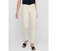 Only - Blush - Jeans skinny écru con fondo sfrangiato-Bianco M