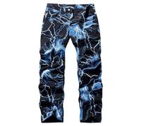 Jeans Strappati di Marca Elasticizzati Vita Alta Uomo W38 L34 A di Elefante da Lavoro Taglie Forti Slim Cargo Grigio