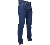 Jeans Uomo 5 Tasche Invernale Imbottito in Pile Caldo Foderato Elastico 46-60 Termico Scuro a Vita Alta Denim (IT, Numero, 54, Regular, Regular, Chiaro)