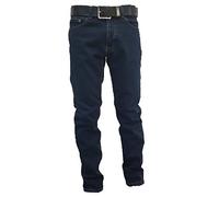 Jeans Uomo 5 Tasche Invernale Imbottito in Pile Caldo Foderato Elastico 46-60 Termico Scuro a Vita Alta Denim (IT, Numero, 54, Regular, Regular, Scuro)