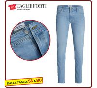 Jeans uomo elasticizzato TAGLIE FORTI pantaloni denim Jack & Jones da 56 a 70