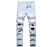 Jeans Uomo Larghi Cargo Corti Strappati Lavoro Leopardato Neri Bianchi