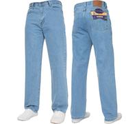 Jeans Uomo regular Pantaloni Cotone denim Taglie Forti GAMBA DRITTA di base