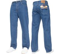 Jeans Uomo regular Pantaloni Cotone denim Taglie Forti GAMBA DRITTA di base