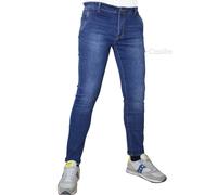Jeans Uomo Slim Fit Elasticizzato Tasca America 42 44 46 48 50 52 54 56 Chiari
