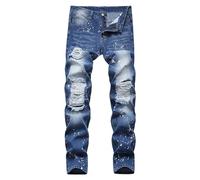 Jeans Uomo Slim Fit, Jeans Elasticizzati Uomo Regular Cargo in Tessuto Standard Sportivo Multitasca per La Bocca del Piede Corda in Vita Patchwork Nastro Jeans Cargo Uomo per Ogni Stagione