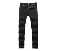 Jeans Uomo Slim Fit, Jeans Elasticizzati Uomo Slim Fit Cargo in Tessuto Standard Sportivo Multitasca per La Bocca del Piede Corda in Vita Patchwork Nastro Jeans Cargo Uomo per Il Tempo Libero