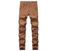 Jeans Uomo Slim Fit, Jeans Elasticizzati Uomo Vita Alta Cargo in Tessuto Standard Sportivo Multitasca per La Bocca del Piede Corda in Vita Patchwork Nastro Jeans Cargo Uomo per Lo Sport