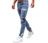 Jeans Uomo Slim Fit Pantaloni corti casual da uomo alla di colore Jean con tasche con cerniera Pantaloni Jean Solid Fashion Jean Pantaloni E Felpa Da Lavoro