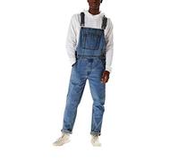 Jeans Uomo Tuta Intera Con Bretelle Stile Streetwear Pantaloni Lavoro Impermeabili Comodi Resistente (Blue, M)