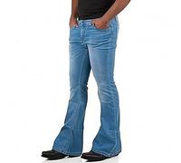 Jeans Vintage da Uomo Con Fondo a Campana Anni '60 '70, Pantaloni da Discoteca Svasati Bule Flair, Blu 6., 33 W
