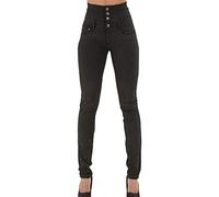 Jeans Vita Alta Donna Skinny Denim Pantaloni Slim Fit Legging Elasticizzati Nero XL