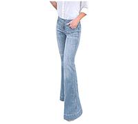 Jeans Vita Bassa Donna Flare Leggeri Pantalone Lavoro Comodo Pantaloni con Tasche alla Moda Pants Elegante Casual Pantalone e Ragazza Streetwear Baggy Pantaloni Denim
