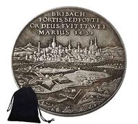 Jearls 1638 - Moneta commemorativa con scritta "Castello Reichsmark" in Europa, monete antiche della sfida, moneta commemorativa fior di conio + sacchetto regalo KaiKBax