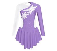 JEATHA Body da Ballo Classica Bambina Bodysuit da Balletto Body da Ginnastica Leotard ballet con Strass Tuta da Ballo Lanvanda 13-14 anni