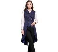 JEATHA Donna Gilet Da Frac Da Da Abito Retrò Vintage Da Formale Giacca | Gilet Da Smoking A Coda Di Rondine,Doppia Fila Bottoni,Stile Retrò Vintage,Tutti I Giorni,Festa Halloween,Dama D'Onore