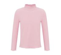 JEATHA Lupetto Bambinia Maglia Intima Termica Ragazza Pullover Camicia a Collo Alto Tinta Unita Basic a Maniche Lunghe Slim Fit Dolcevita in Caldo Cotone Rosa 5-6 Anni