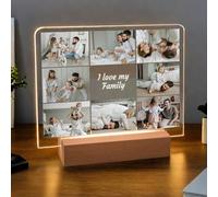 JeathFea Lampada Personalizzata con Foto Nome- Regali San Valentino per Lui o Lei - Lampada Personalizzata con Foto Testo, Idee Compleanno Regalo Personalizzato, Lampada LED con Base in Legno