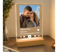 JeathFea Lampada Personalizzata con Foto Nome- Regali San Valentino per Lui o Lei - Lampada Personalizzata con Foto Testo, Idee Compleanno Regalo Personalizzato, Lampada LED con Base in Legno