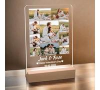 JeathFea Lampada Personalizzata con Foto Nome- Regalo di Compleanno per Lei/Lui/Marito/Moglie- Lampada Personalizzata con Foto Nome Testo Data - Idee Regali di Coppia per Anniversario