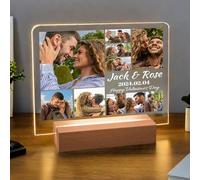 JeathFea Lampada Personalizzata con Foto Nome- Regalo di Compleanno per Lei/Lui/Marito/Moglie- Lampada Personalizzata con Foto Nome Testo Data - Idee Regali di Coppia per Anniversario