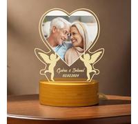JeathFea Lampada Personalizzata con Foto Nome- Regalo di Compleanno per Lei/Lui/Marito/Moglie- Lampada Personalizzata con Foto Nome Testo Data - Idee Regali di Coppia per Anniversario