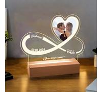 JeathFea Lampada Personalizzata con Foto Nome- Regalo di Compleanno per Lei/Lui/Marito/Moglie- Lampada Personalizzata con Foto Nome Testo Data - Idee Regali di Coppia per Anniversario
