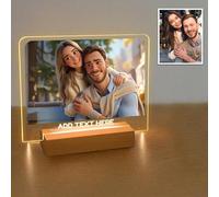 JeathFea Lampada Personalizzata con Foto - Personalizzato 3D Cartoon Style Photo Lampada Personalizzabile con Foto di Famiglia - Idee Regali di Coppia per Anniversario