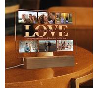 JeathFea Lampada Regali Anniversario San Valentino, Lampada Personalizzata con Foto Nome Testo Data, idee compleanno regalo personalizzato per donne
