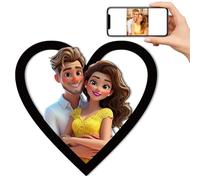 JeathFea Personalizzato 3D Cartoon Style Photo Frame Segno In Legno Cornice, Personalizzabile con Foto di Famiglia, Regalo per Compleanno Festa della mamma San Valentino Natale