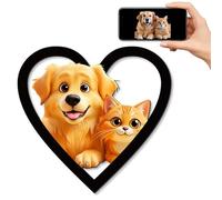 JeathFea Personalizzato 3D Cartoon Style Photo Frame Segno In Legno Cornice, Personalizzabile con Foto di Famiglia, Regalo per Compleanno Festa della mamma San Valentino Natale
