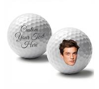 JeathFea Personalizzazione di Palline da Golf con Foto, Personalizzabile a due Facce, con Testo Opzionale, Regalo Personale per un Golfista, Regalo per il Giorno del Papà