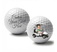 JeathFea Personalizzazione di Palline da Golf con Foto, Personalizzabile a due Facce, con Testo Opzionale, Regalo Personale per un Golfista, Regalo per il Giorno del Papà