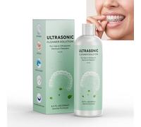 JeaTone Detergente Ultrasuoni per Apparecchio e Dentiera, 250ml Soluzione Professionale per Pulitore a Ultrasuoni, Rimuove Macchie e Cattivi Odori da Allineatori Invisibili, Bite e Paradenti